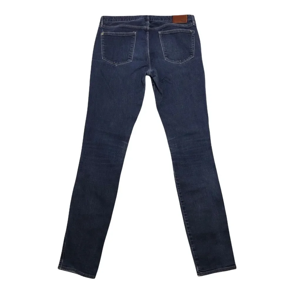 Madewell Skinny Jeans Low Rise Dark Wash Blue Denim Stretch 29 x 34 Act 32 x 33 - Picture 7 of 10